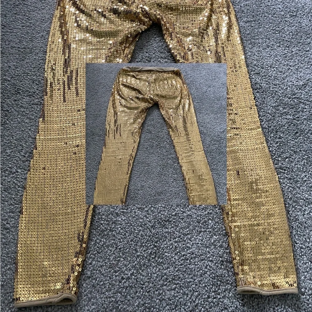 Gold Sequin Leggings - Picture 5 of 5